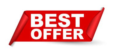 Kırmızı vektör afiş en iyi teklif