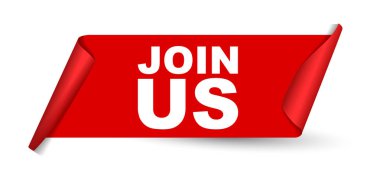 Kırmızı vektör afiş bize katılın