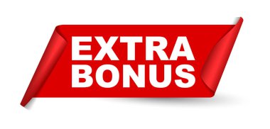 Kırmızı vektör banner ekstra bonus