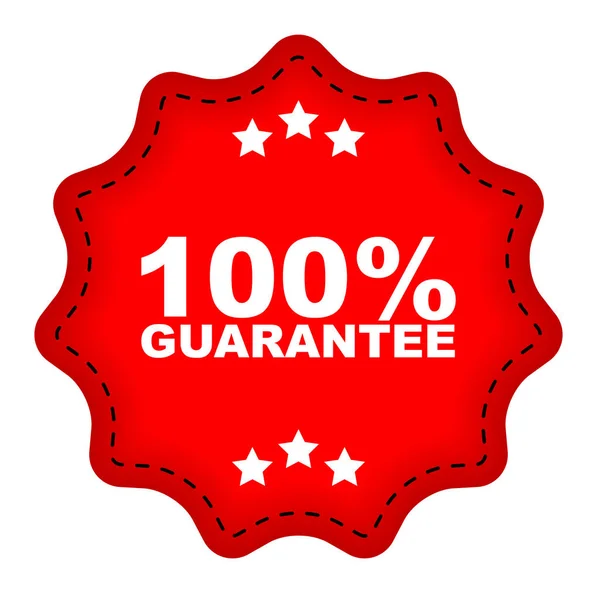 Red vector banner 100% guarantee — Stock Vector
