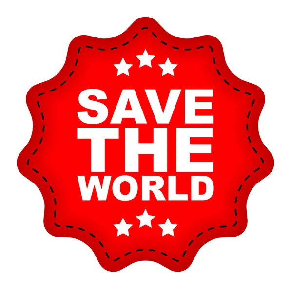 Bannière vectorielle rouge sauver le monde — Image vectorielle