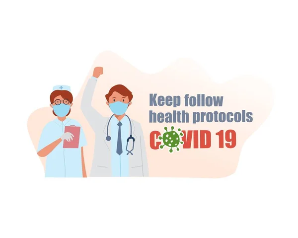 Yeni normal yaşam konsepti. Salgından sonra. Coronavirus veya Covid-19 'dan sonra insanların yaşam tarzları normale döndü, doktorların tavsiyeleri, lütfen maske takın, Doktor Virüse karşı savaş.