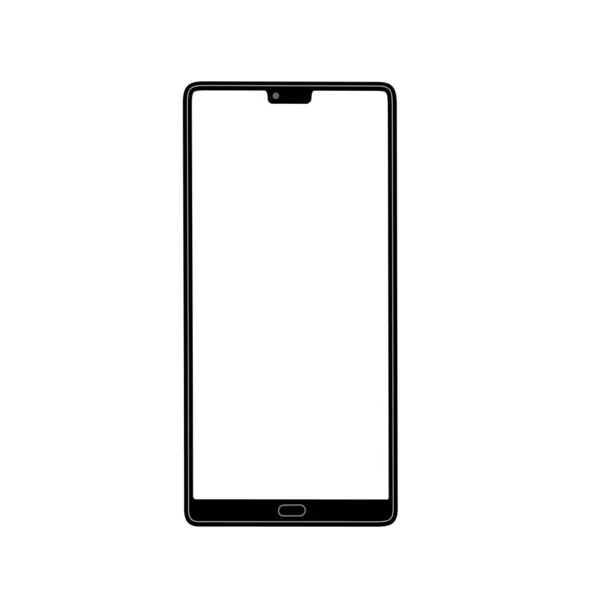 Düz bir yüzey üzerinde boş bir ekran bulunan akıllı telefon çerçevesiz. Infographic Global Business web sitesi tasarımı veya telefon uygulaması için Yüksek Çözünürlük Vektörü