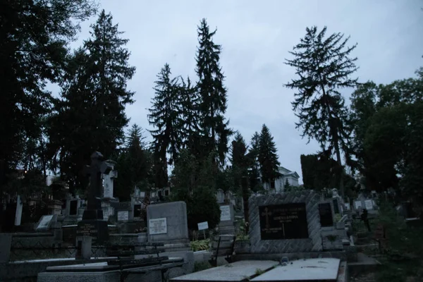 Een Oost Europese Graven Tijdens Bewolkte Dag — Stockfoto