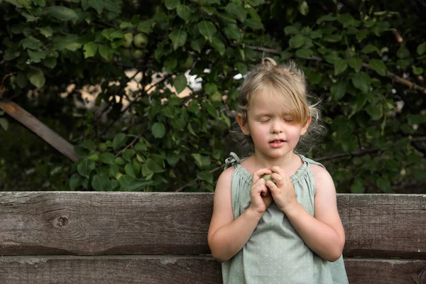 Küçük kız bir dilek tutuyor.