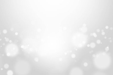 Bokeh soyut, gümüş ve beyaz, güzel bir arkaplan. Yumuşak renkli ışık parıltısı. Arkaplan ya da tasarım ürünleri, kozmetik reklamlar, kış, Noel, lüks, güzellik, bebek, modern, yaratıcı