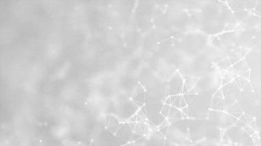 Gri arka planda soyut pleksus. bağlantı parlayan çizgiler ve noktalar. Tasarım, reklam, teknoloji, tıbbi, kimyasal, bilim, iş dünyası, teknoloji konsepti. 3B görüntüleme