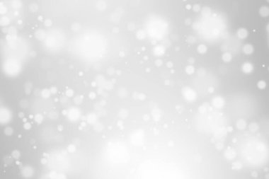 Bokeh soyut, gümüş ve beyaz, güzel bir arkaplan. Yumuşak renkli ışık parıltısı. Arkaplan ya da tasarım ürünleri, kozmetik reklamlar, kış, Noel, lüks, güzellik, bebek, modern, yaratıcı