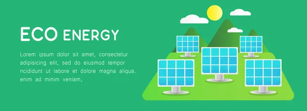 Концепция Возобновляемых Источников Энергии Солнечных Батарей Векторная Иллюстрация — стоковый вектор