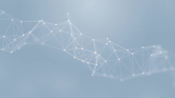Tecnología Abstracta Partícula Futurista Plexo Fondo Azul Líneas Puntos Conexión — Vídeos de Stock