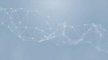 Mavi arkaplanda bağlantı çizgileri olan soyut gelecekçi. Pleksus yapısı. Bilim, İş, İletişim, Tıp, Teknoloji, Ağ, Siber, Bilim-Kurgu Konsepti. İllüzyon. 3B görüntüleme