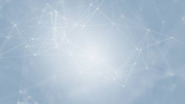 Mavi arkaplanda bağlantı çizgileri olan soyut gelecekçi. Pleksus yapısı. Bilim, İş, İletişim, Tıp, Teknoloji, Ağ, Siber, Bilim-Kurgu Konsepti. İllüzyon. 3B görüntüleme