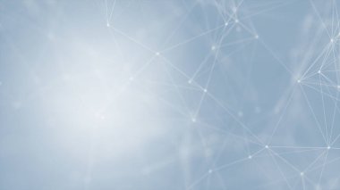 Mavi arkaplanda bağlantı çizgileri olan soyut gelecekçi. Pleksus yapısı. Bilim, İş, İletişim, Tıp, Teknoloji, Ağ, Siber, Bilim-Kurgu Konsepti. İllüzyon. 3B görüntüleme