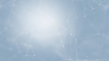 Mavi arkaplanda bağlantı çizgileri olan soyut gelecekçi. Pleksus yapısı. Bilim, İş, İletişim, Tıp, Teknoloji, Ağ, Siber, Bilim-Kurgu Konsepti. İllüzyon. 3B görüntüleme