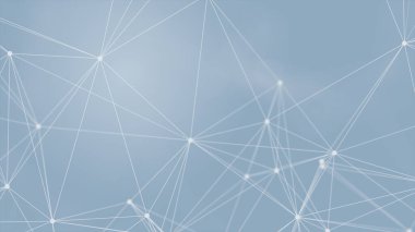 Mavi arkaplanda bağlantı çizgileri olan soyut gelecekçi. Pleksus yapısı. Bilim, İş, İletişim, Tıp, Teknoloji, Ağ, Siber, Bilim-Kurgu Konsepti. İllüzyon. 3B görüntüleme