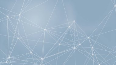 Mavi arkaplanda bağlantı çizgileri olan soyut gelecekçi. Pleksus yapısı. Bilim, İş, İletişim, Tıp, Teknoloji, Ağ, Siber, Bilim-Kurgu Konsepti. İllüzyon. 3B görüntüleme