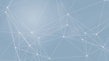 Mavi arkaplanda bağlantı çizgileri olan soyut gelecekçi. Pleksus yapısı. Bilim, İş, İletişim, Tıp, Teknoloji, Ağ, Siber, Bilim-Kurgu Konsepti. İllüzyon. 3B görüntüleme