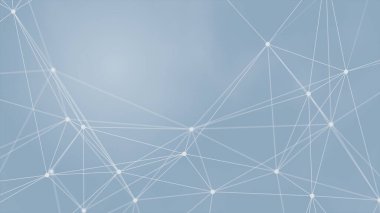 Mavi arkaplanda bağlantı çizgileri olan soyut gelecekçi. Pleksus yapısı. Bilim, İş, İletişim, Tıp, Teknoloji, Ağ, Siber, Bilim-Kurgu Konsepti. İllüzyon. 3B görüntüleme