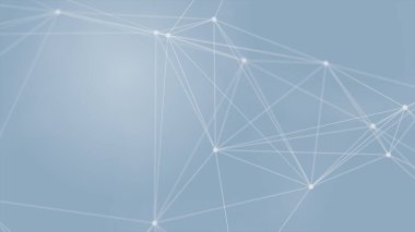 Mavi arkaplanda bağlantı çizgileri olan soyut gelecekçi. Pleksus yapısı. Bilim, İş, İletişim, Tıp, Teknoloji, Ağ, Siber, Bilim-Kurgu Konsepti. İllüzyon. 3B görüntüleme