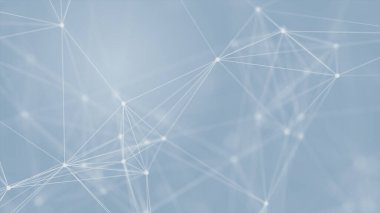 Mavi arkaplanda bağlantı çizgileri olan soyut gelecekçi. Pleksus yapısı. Bilim, İş, İletişim, Tıp, Teknoloji, Ağ, Siber, Bilim-Kurgu Konsepti. İllüzyon. 3B görüntüleme