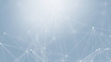 Mavi arkaplanda bağlantı çizgileri olan soyut gelecekçi. Pleksus yapısı. Bilim, İş, İletişim, Tıp, Teknoloji, Ağ, Siber, Bilim-Kurgu Konsepti. İllüzyon. 3B görüntüleme