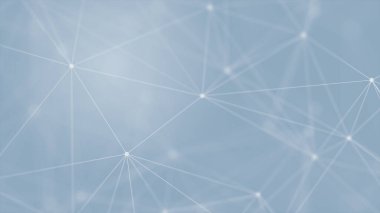 Mavi arkaplanda bağlantı çizgileri olan soyut gelecekçi. Pleksus yapısı. Bilim, İş, İletişim, Tıp, Teknoloji, Ağ, Siber, Bilim-Kurgu Konsepti. İllüzyon. 3B görüntüleme