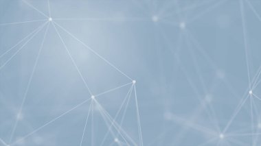 Mavi arkaplanda bağlantı çizgileri olan soyut gelecekçi. Pleksus yapısı. Bilim, İş, İletişim, Tıp, Teknoloji, Ağ, Siber, Bilim-Kurgu Konsepti. İllüzyon. 3B görüntüleme