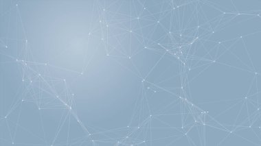 Mavi arkaplanda bağlantı çizgileri olan soyut gelecekçi. Pleksus yapısı. Bilim, İş, İletişim, Tıp, Teknoloji, Ağ, Siber, Bilim-Kurgu Konsepti. İllüzyon. 3B görüntüleme