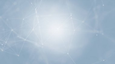 Mavi arkaplanda bağlantı çizgileri olan soyut gelecekçi. Pleksus yapısı. Bilim, İş, İletişim, Tıp, Teknoloji, Ağ, Siber, Bilim-Kurgu Konsepti. İllüzyon. 3B görüntüleme