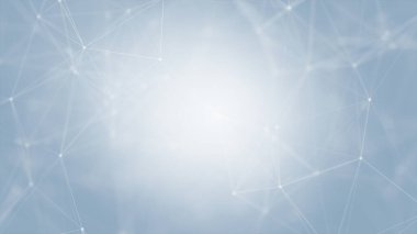 Mavi arkaplanda bağlantı çizgileri olan soyut gelecekçi. Pleksus yapısı. Bilim, İş, İletişim, Tıp, Teknoloji, Ağ, Siber, Bilim-Kurgu Konsepti. İllüzyon. 3B görüntüleme