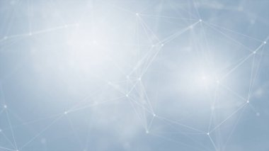 Mavi arkaplanda bağlantı çizgileri olan soyut gelecekçi. Pleksus yapısı. Bilim, İş, İletişim, Tıp, Teknoloji, Ağ, Siber, Bilim-Kurgu Konsepti. İllüzyon. 3B görüntüleme