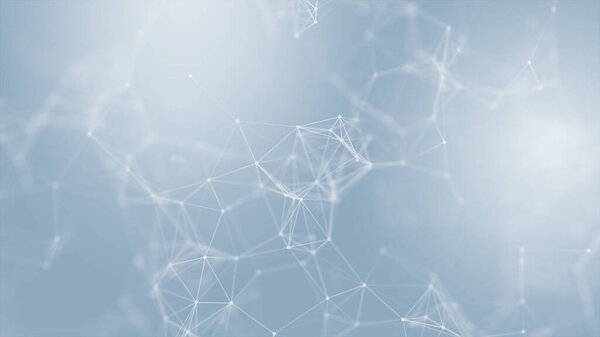 Абстрактный футуристический с линиями соединения на синем фоне. Структура сплетения. Наука, бизнес, наука, медицина, технологии, сеть, кибер, наука. Иллюстрация. 3D рендеринг