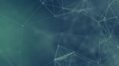 Soyut teknoloji fütüristik mavi arka plan pleksus parçacığı. Beyaz parıltılı bağlantı çizgileri ve noktalar. İş kavramı. Tıp, Bilim, İletişim, İnternet, Müzik, Oyun. 3D animasyon. 4K UHD