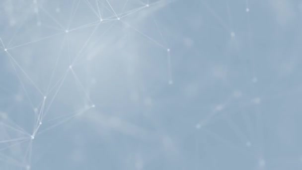 アブストラクト技術未来的な青の背景プレキシ粒子 白いグローの接続線とドット ビジネスコンセプト インターネット ゲーム 3Dアニメーション Uhd — ストック動画