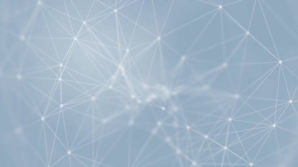 アブストラクト技術未来的な青の背景プレキシ粒子 白いグローの接続線とドット ビジネスコンセプト インターネット ゲーム 3Dアニメーション Uhd — ストック動画