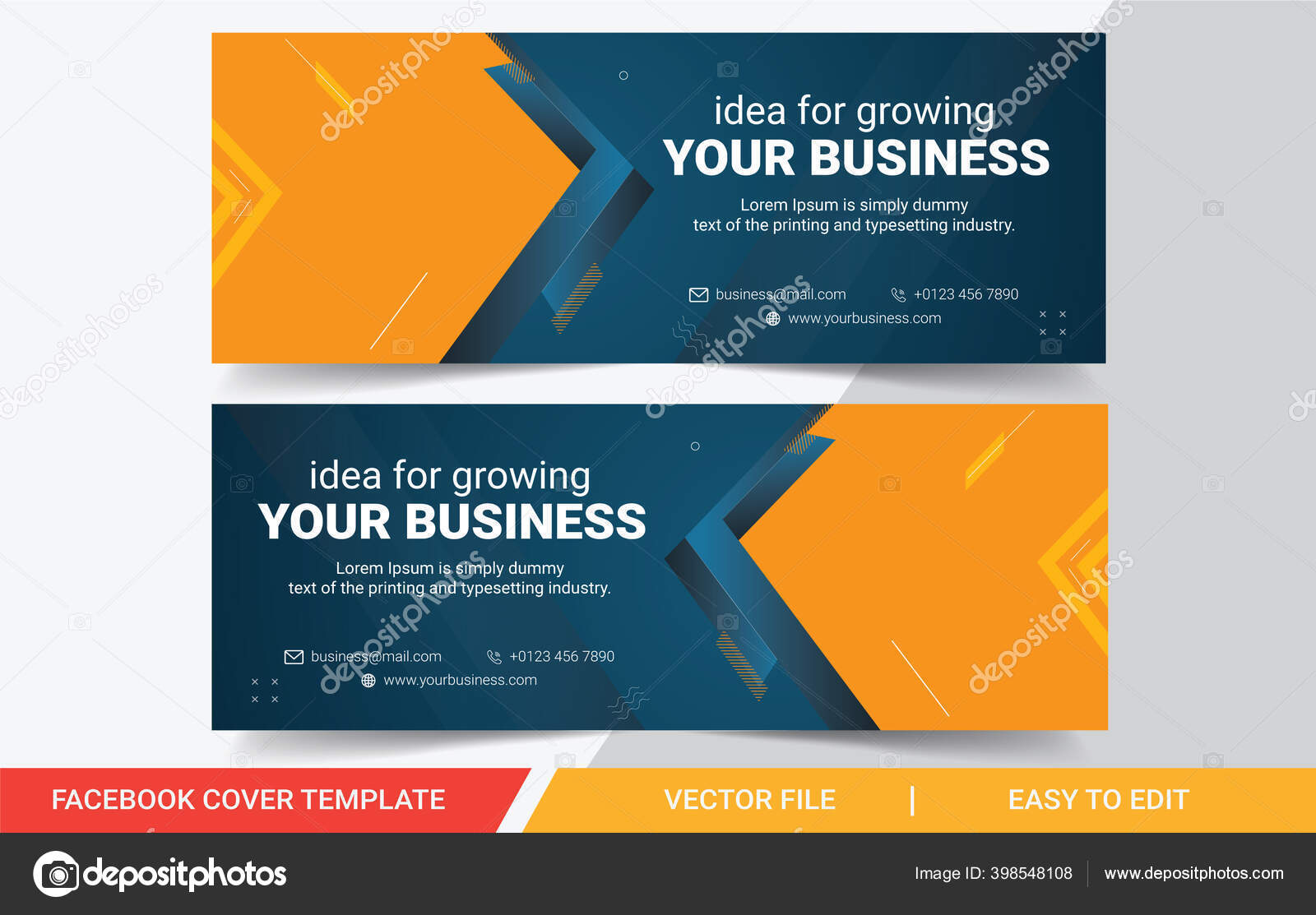 Business Facebook Cover Corporate Facebook Timeline Cover Template Design Template Stock Vector Image By C Pavel Design 398548108