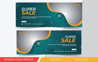 İş facebook kapağı, Şirket facebook zaman çizelgesi kapağı şablon tasarımı, sosyal ağ için şablon pankart tasarımı.