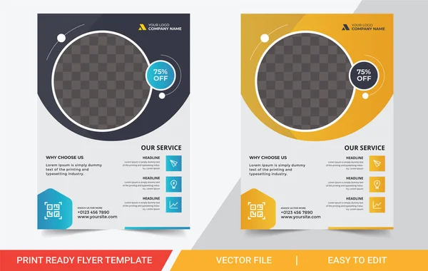 Imprimir Listo Diseño Vectores Plantilla Volante Corporativo Empresarial Volante Empresa — Archivo Imágenes Vectoriales