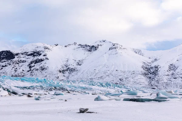 Panorama Der Isländischen Berge Des Gletschers Und Des Eises Vatnajokull — Stockfoto