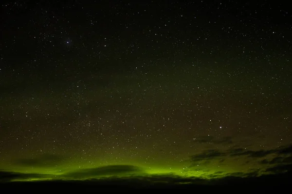 Beautiful Sky Northern Lights Mountains Iceland — Stock Photo, Image