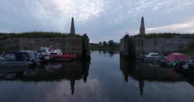 Bir kuş bakışı görünüme Solovki manastır görünümünü. Beyaz deniz. Rusya,