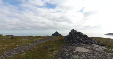 Beyaz deniz. Rus Kuzey. Hava anket. Piramit taş