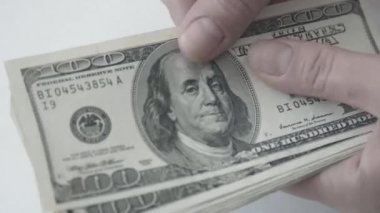 Amerikan Doları. Para. Bill 100, 100. Para sayma.