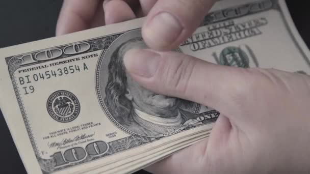 Amerikanischer Dollar. Geld. — Stockvideo
