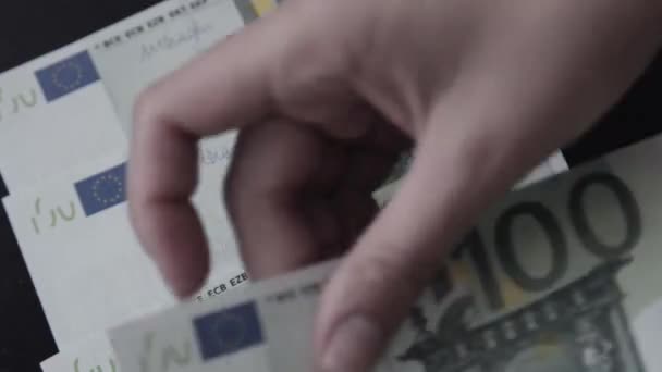 Euro. Geld. Bill. — Stockvideo
