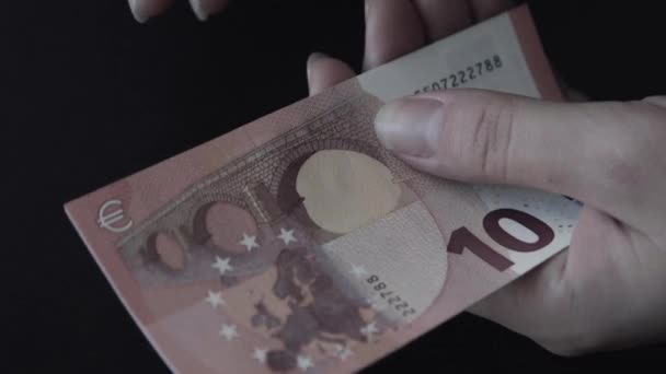 Euro. Geld. Bill. — Stockvideo