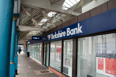 Leicester, Leicestershire / Uk - 29 Şubat 2020: Leicester City 'deki Yorkshire Bankası 