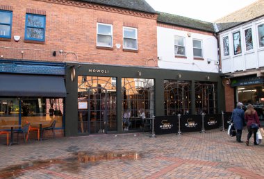 Leicester, Leicestershire / Uk - 29 Şubat 2020: Mowgli Hint restoranı ve kokteyl barı