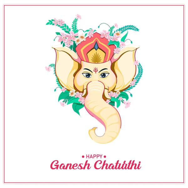Mutlu Ganesh Chaturthi, Doğa Çizimleriyle Lord Ganesha.