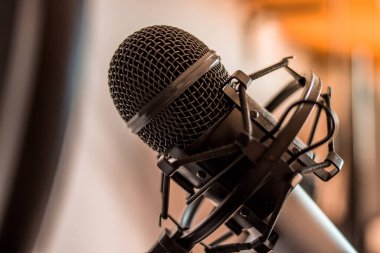 Şok bağlantısı ve filtresi olan mikrofon.